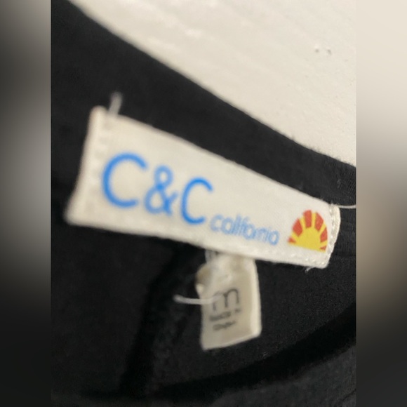 C&C California Classic Black T-Shirt Dress w/tie belt Size medium - Picture 4 of 10